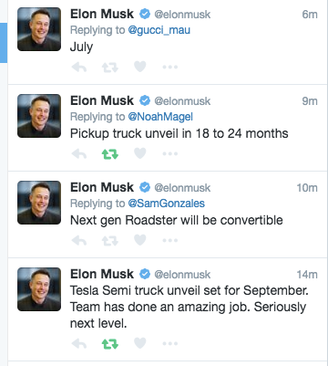 Illustration for article titled Elon Musk Says A Tesla Semi And Tesla Pickup Are Actually Happening